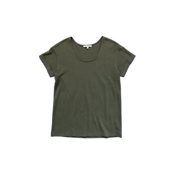 Ali Golden Olive Green Rolled Sleeve Top - Picture 3 of 3